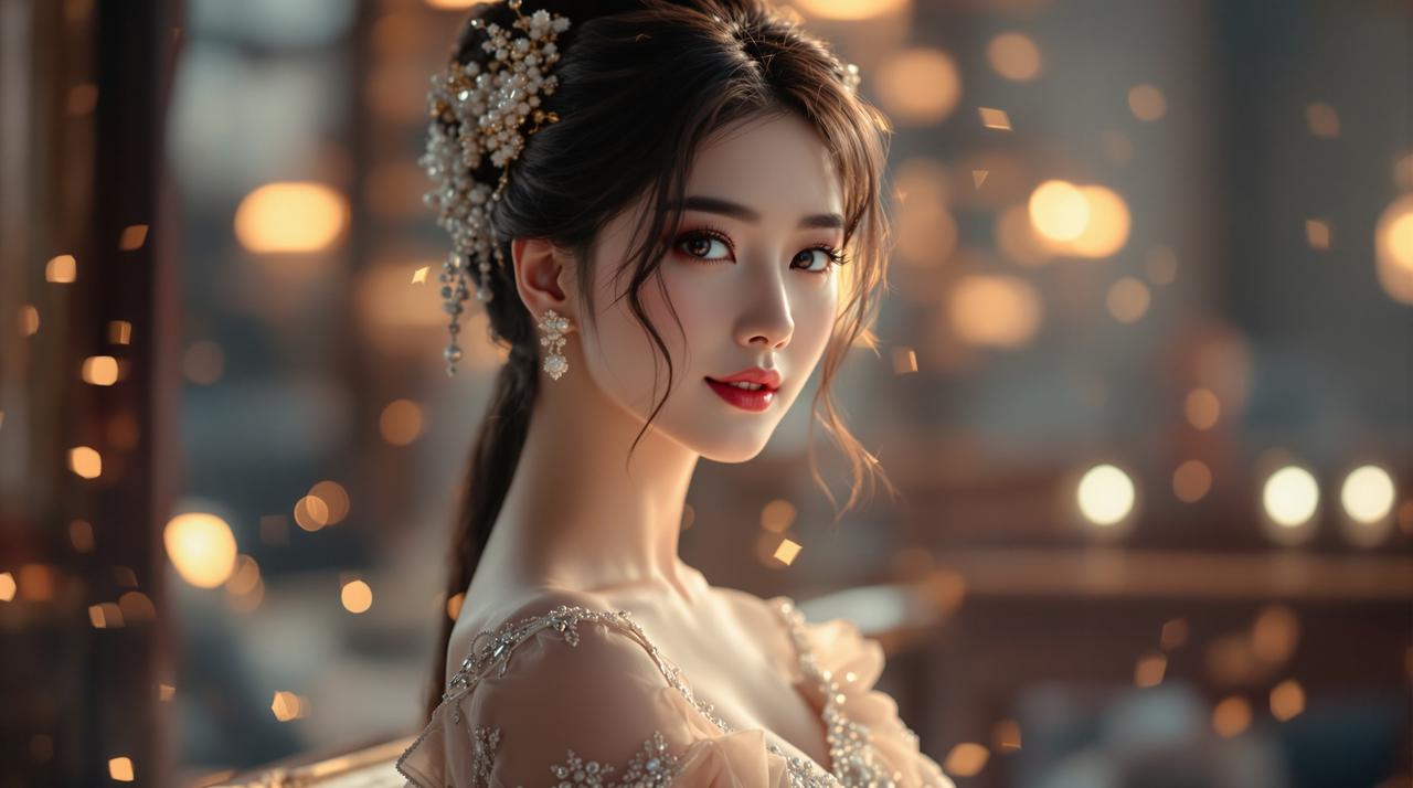 玫瑰的故事2电视剧海报风格图片，刘亦菲在玫瑰花丛中的浪漫场景